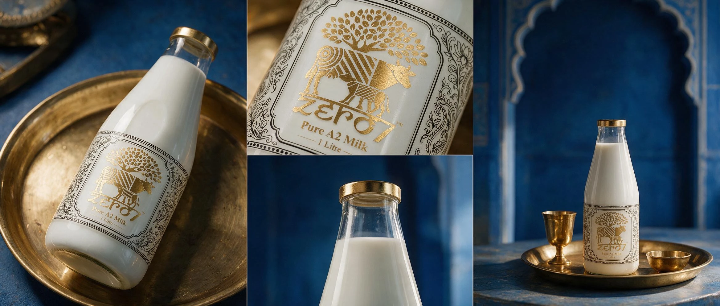 Tilted bottle on brass, label macro and the niche scene